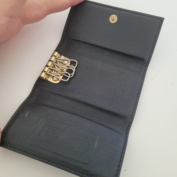 MCM Visetos Black Wallet Key Case Holder Designer Trifold Signature Small Box - Picture 4 of 12